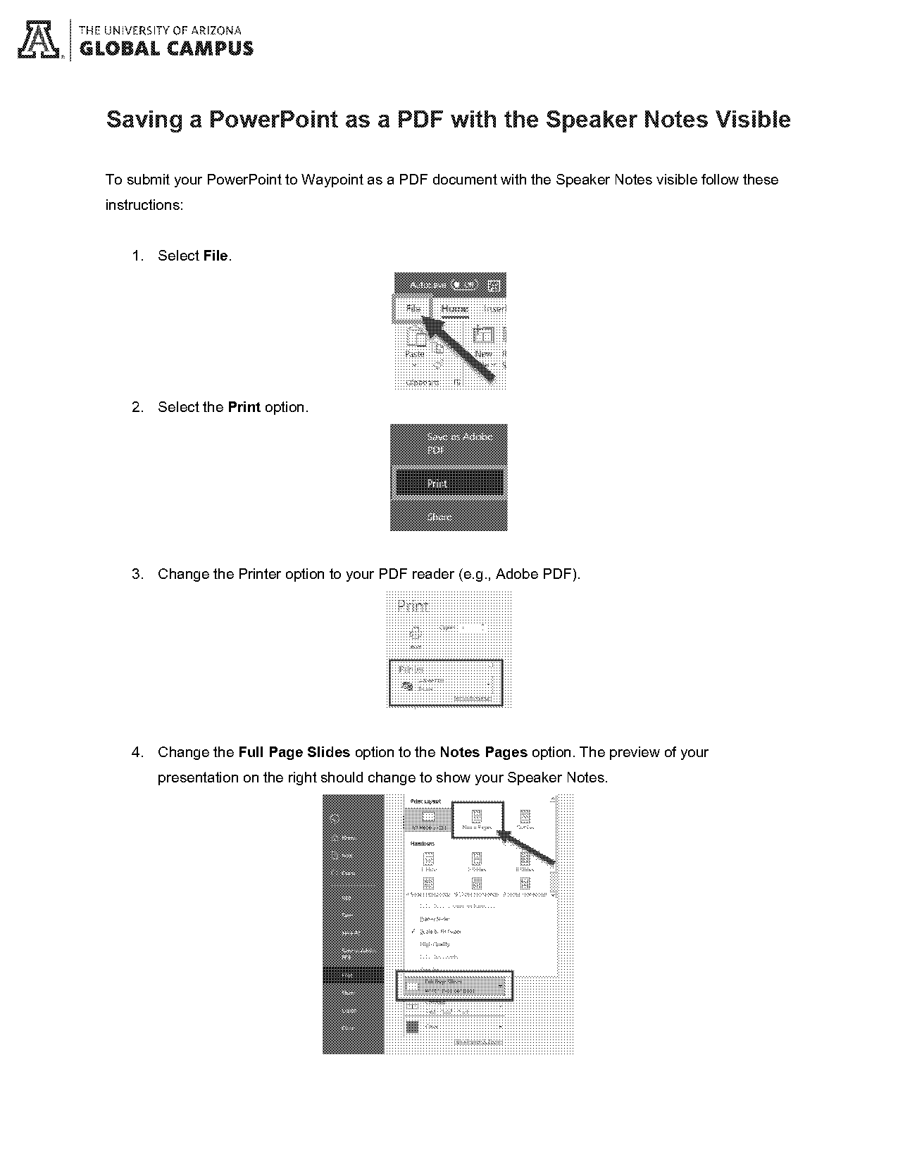 how to toggle on speaker notes on a pdf