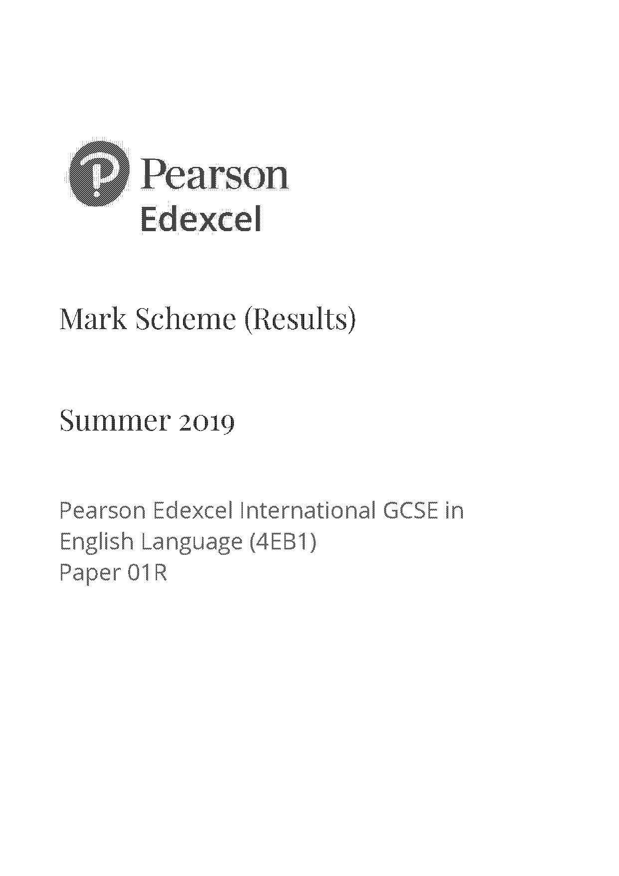 edexcel english language mark scheme