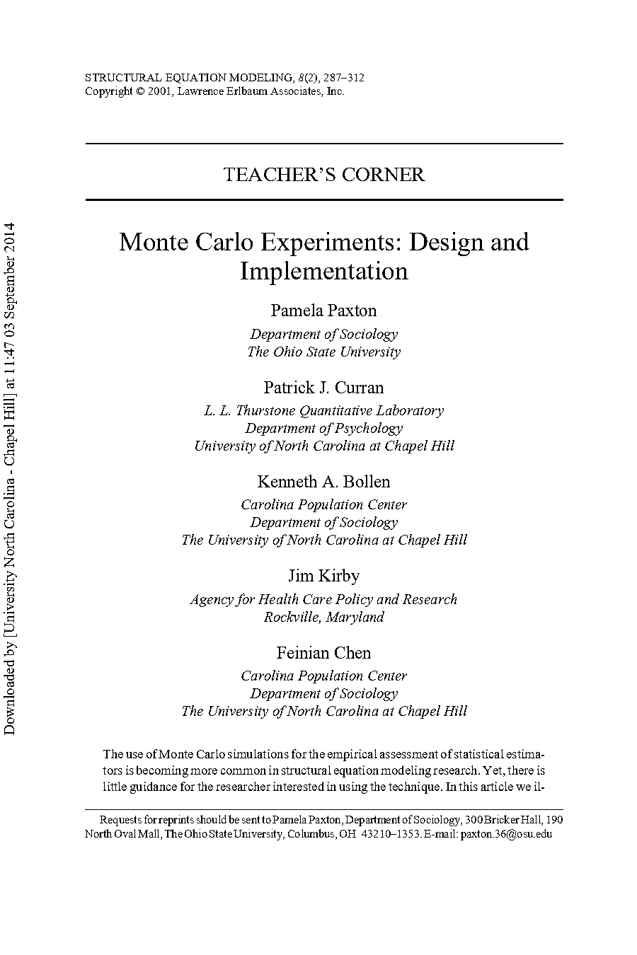 monte carlo simulation to create sample data