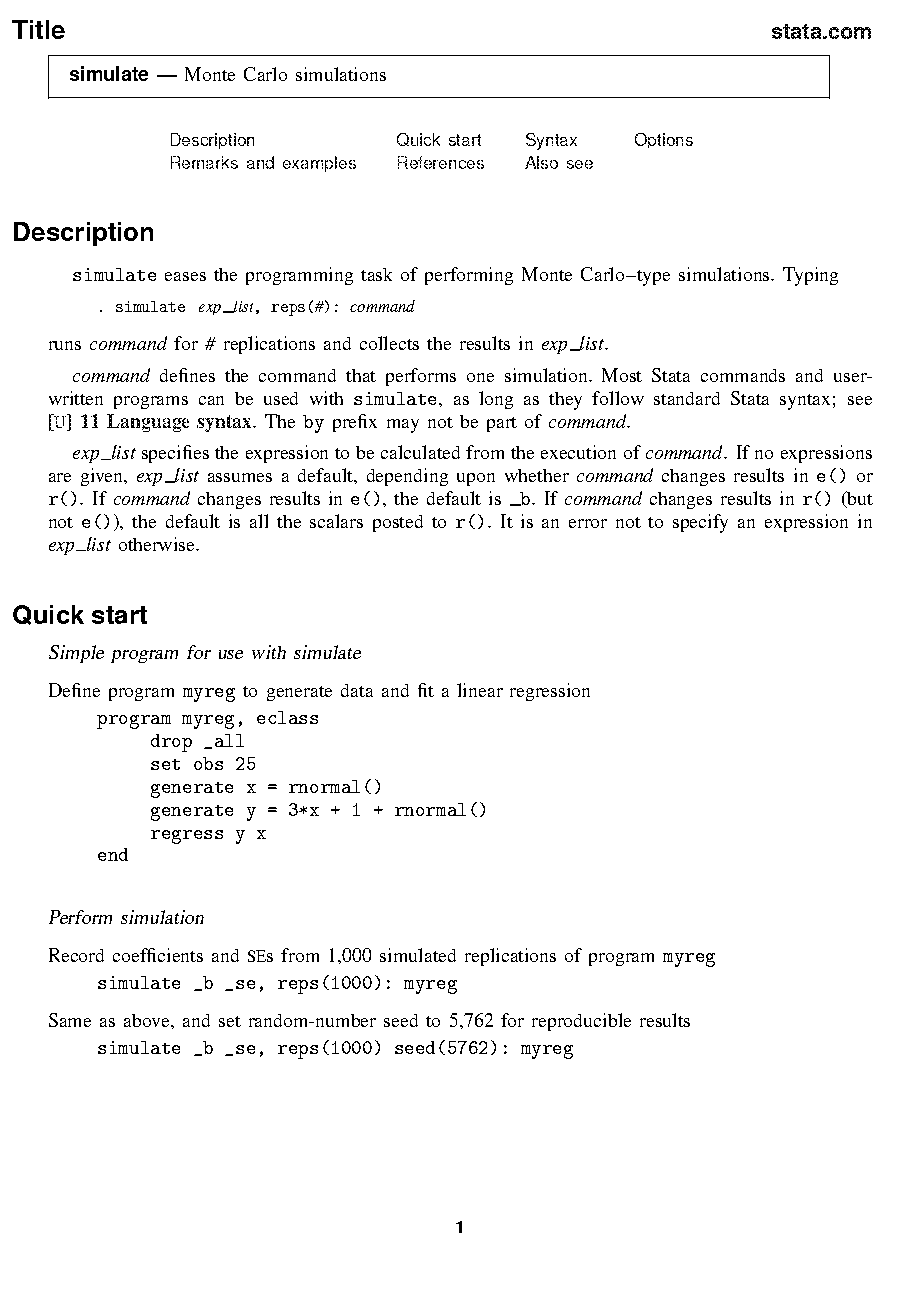 monte carlo simulation to create sample data