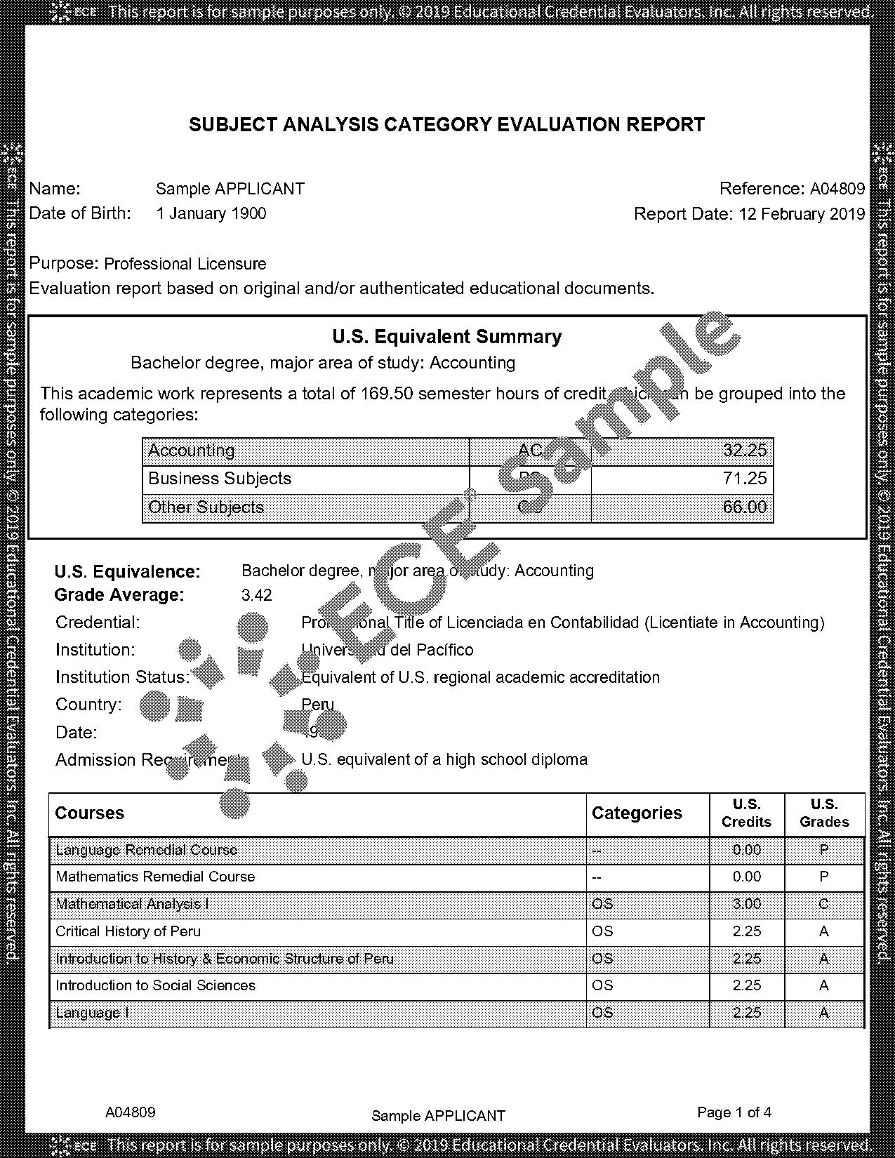 evaluation summary report sample