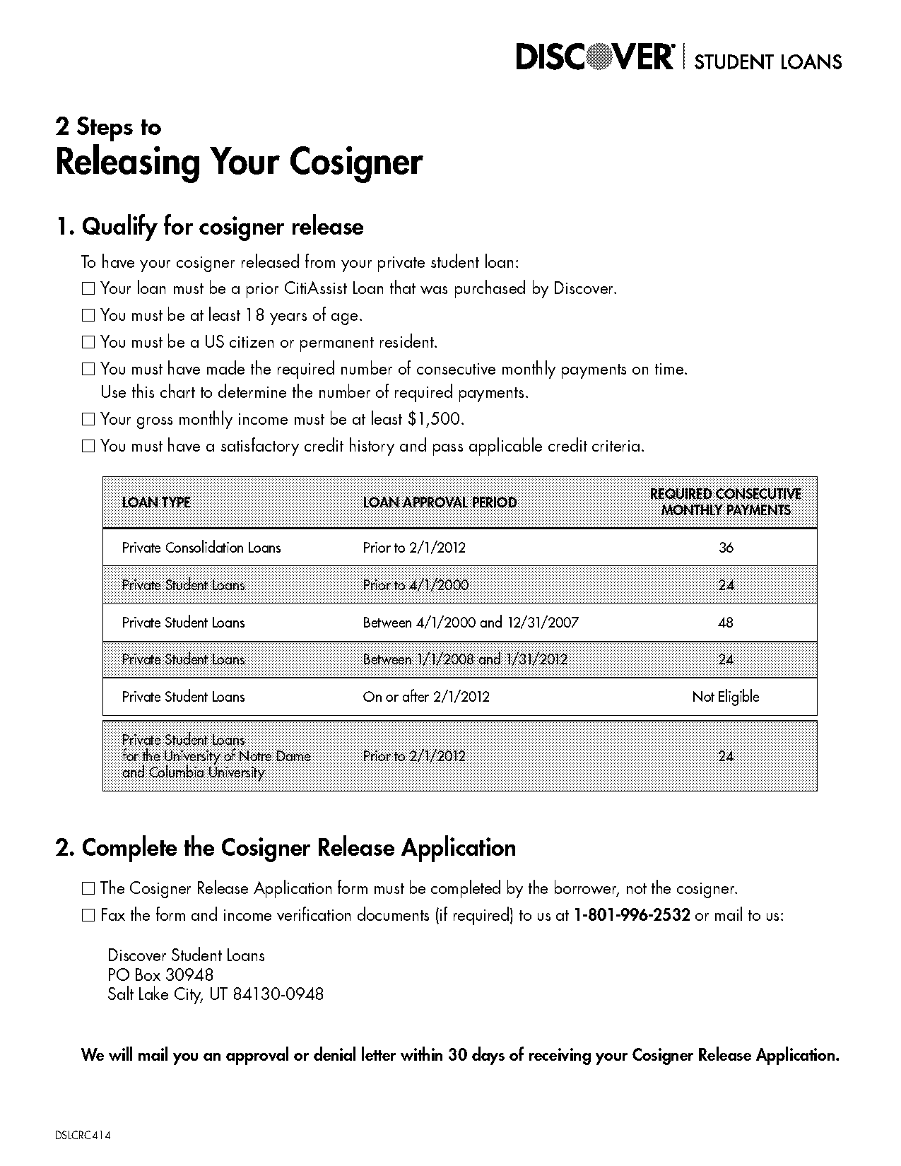 sallie mae cosigner release form