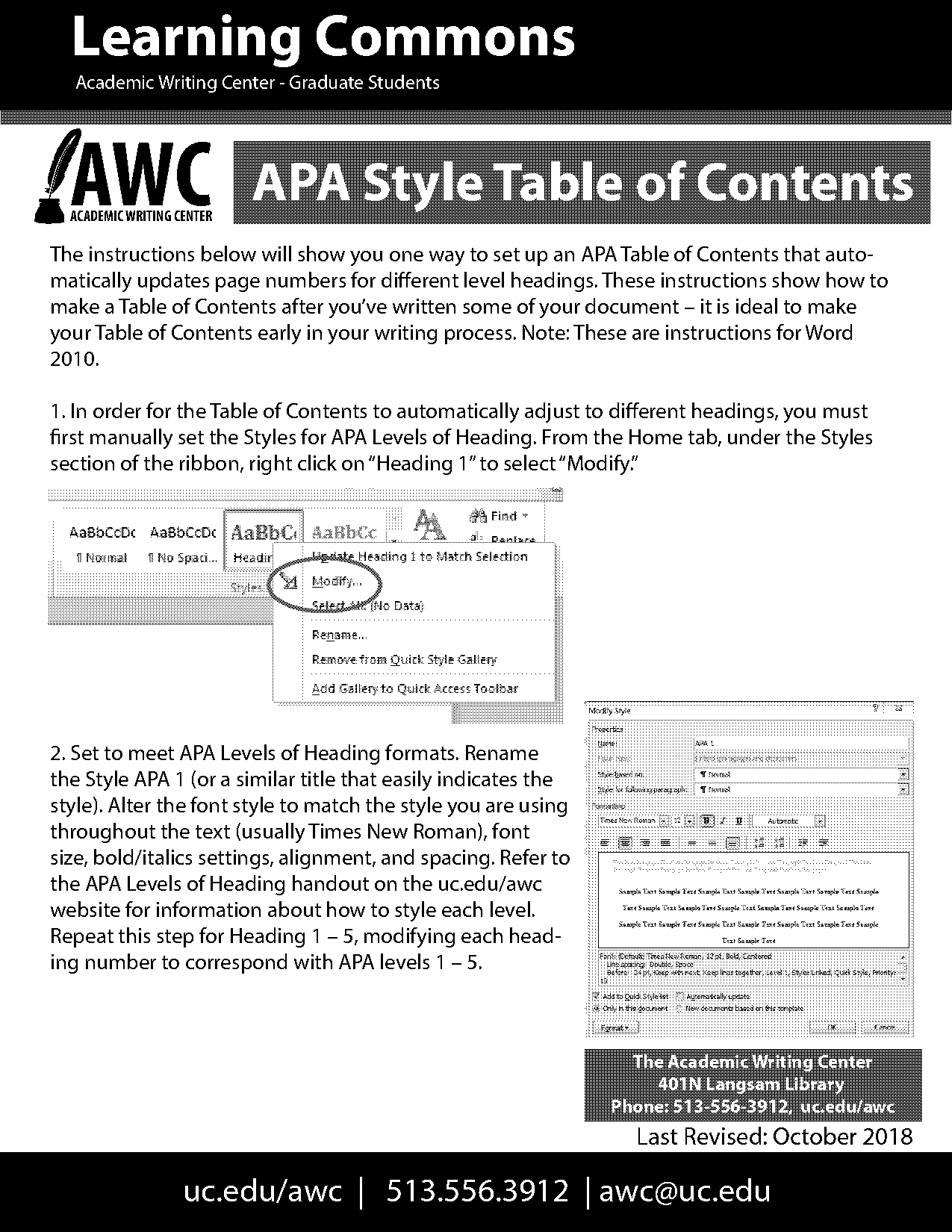 latex table of contents formatting