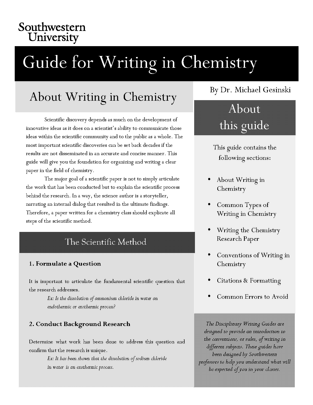 how to write procedure for research paper