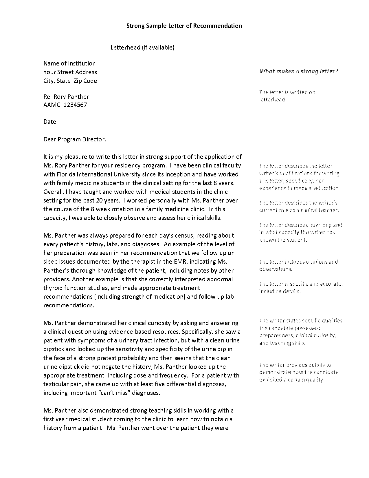 letter of recommendation grad school example