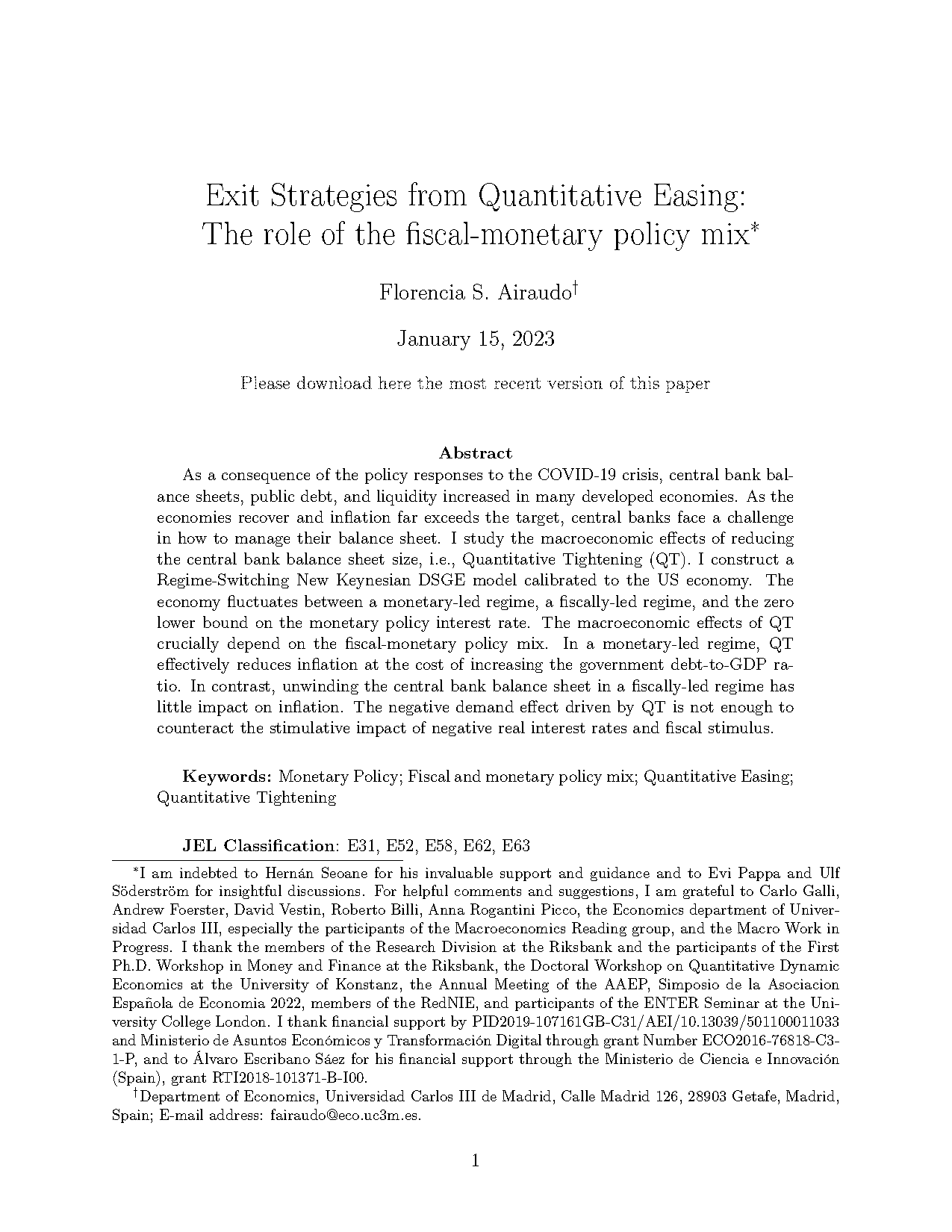 concept of fiscal monetary policy mix