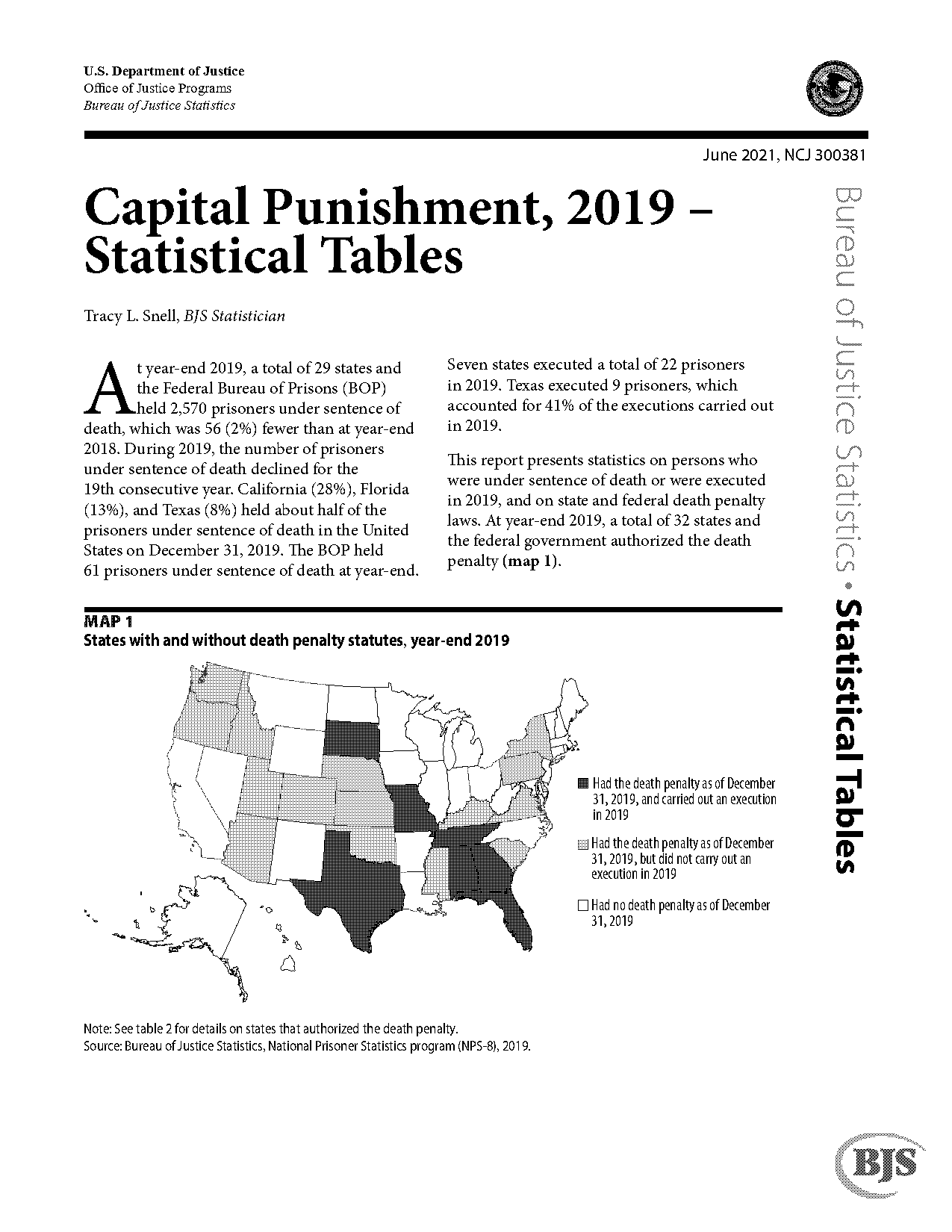 bureau of statistics death penalty