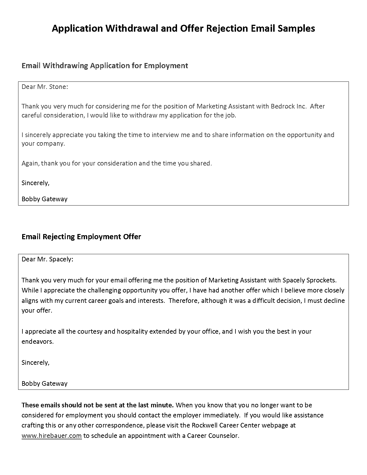 sales appointment email sample