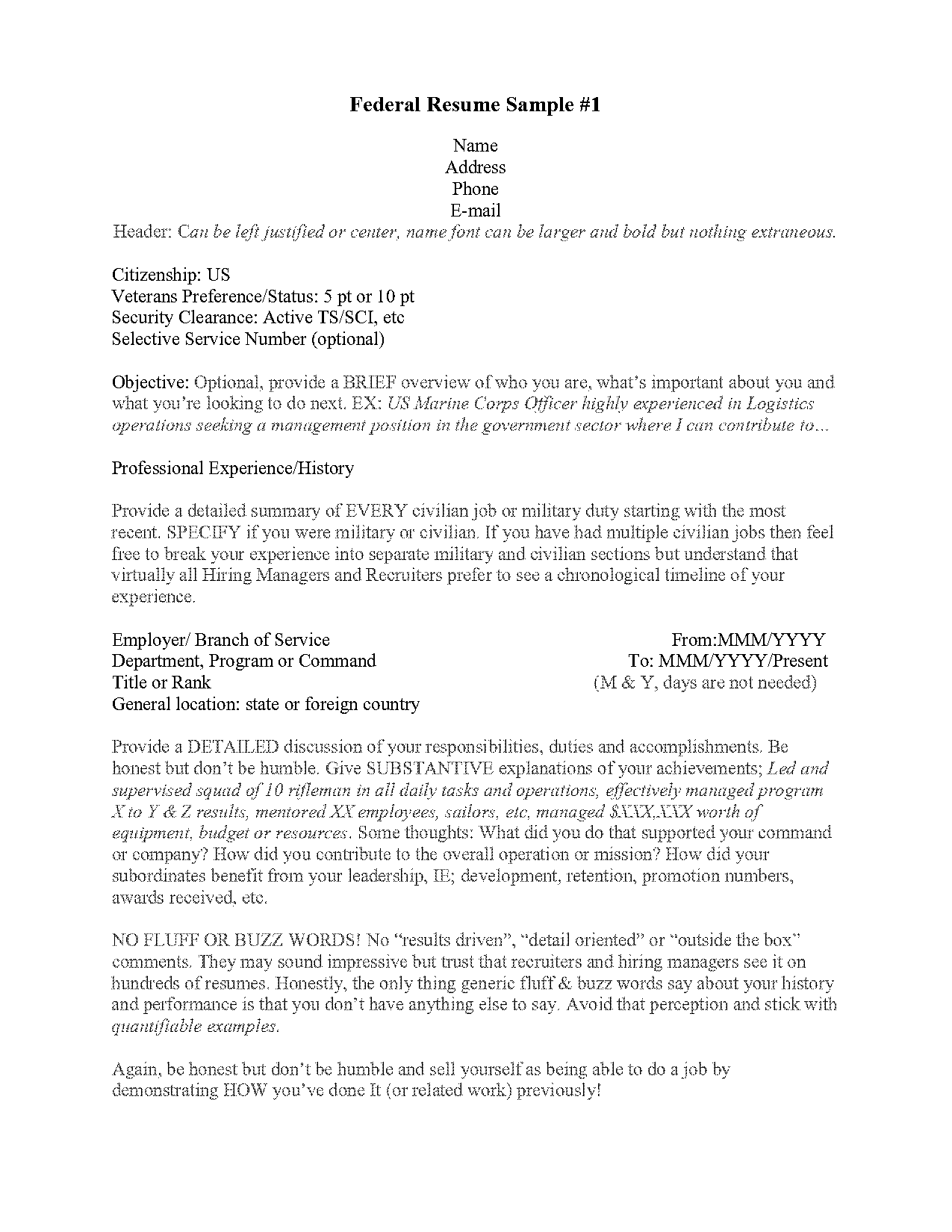 basic resume format in word