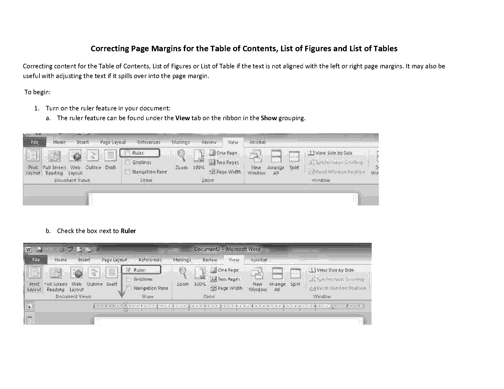 latex table of contents formatting