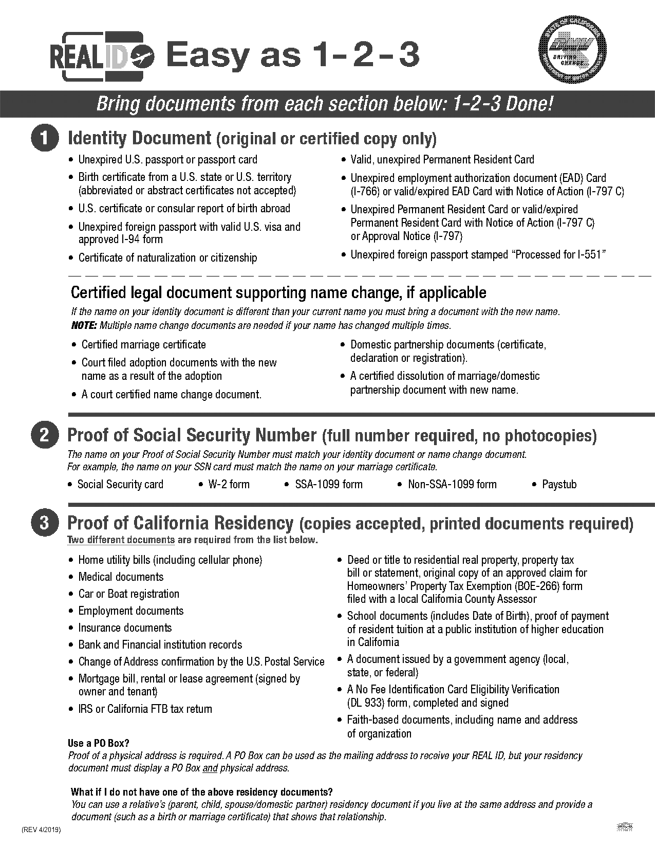 california dmv real id renewal document