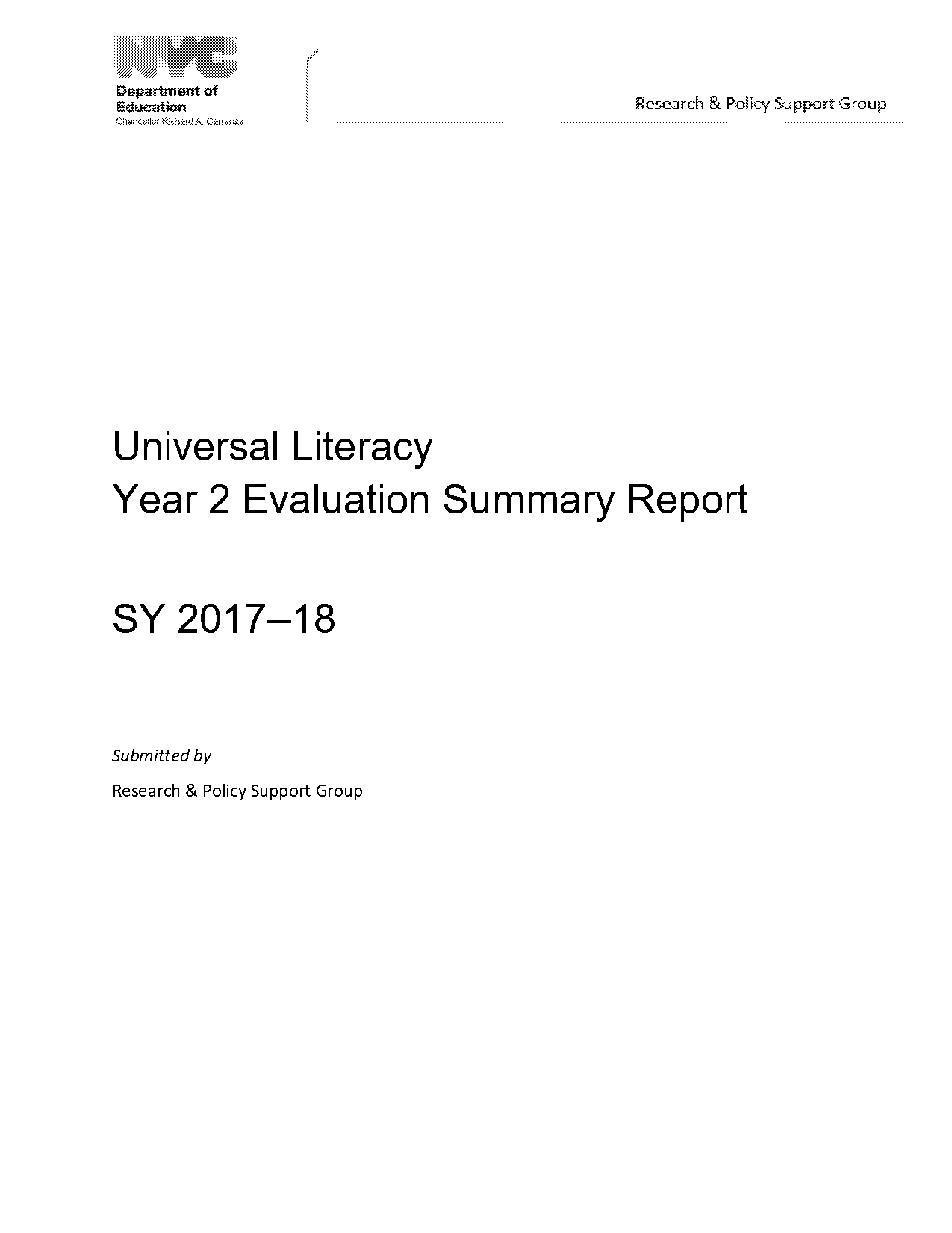 evaluation summary report sample