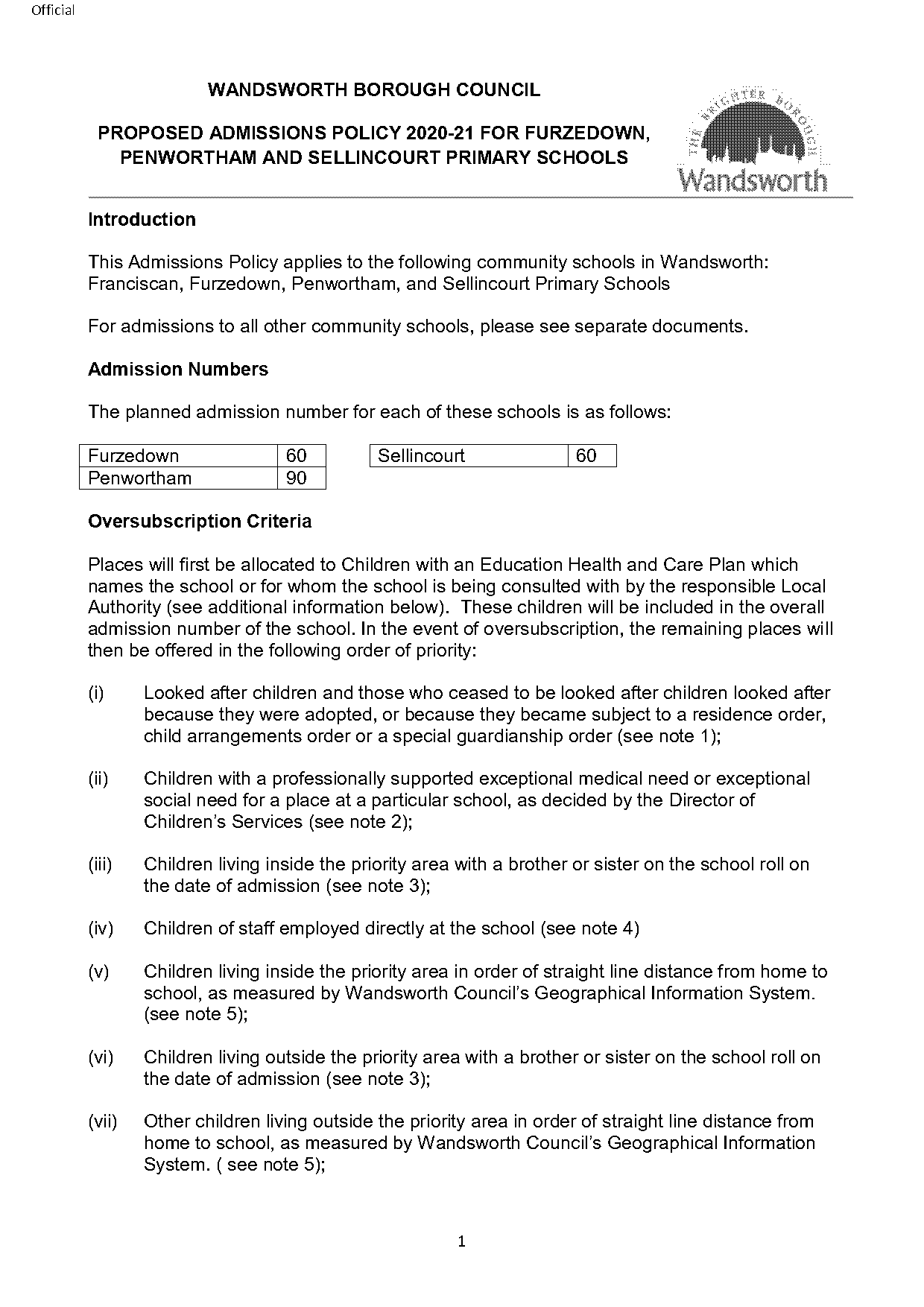 furzedown primary school application