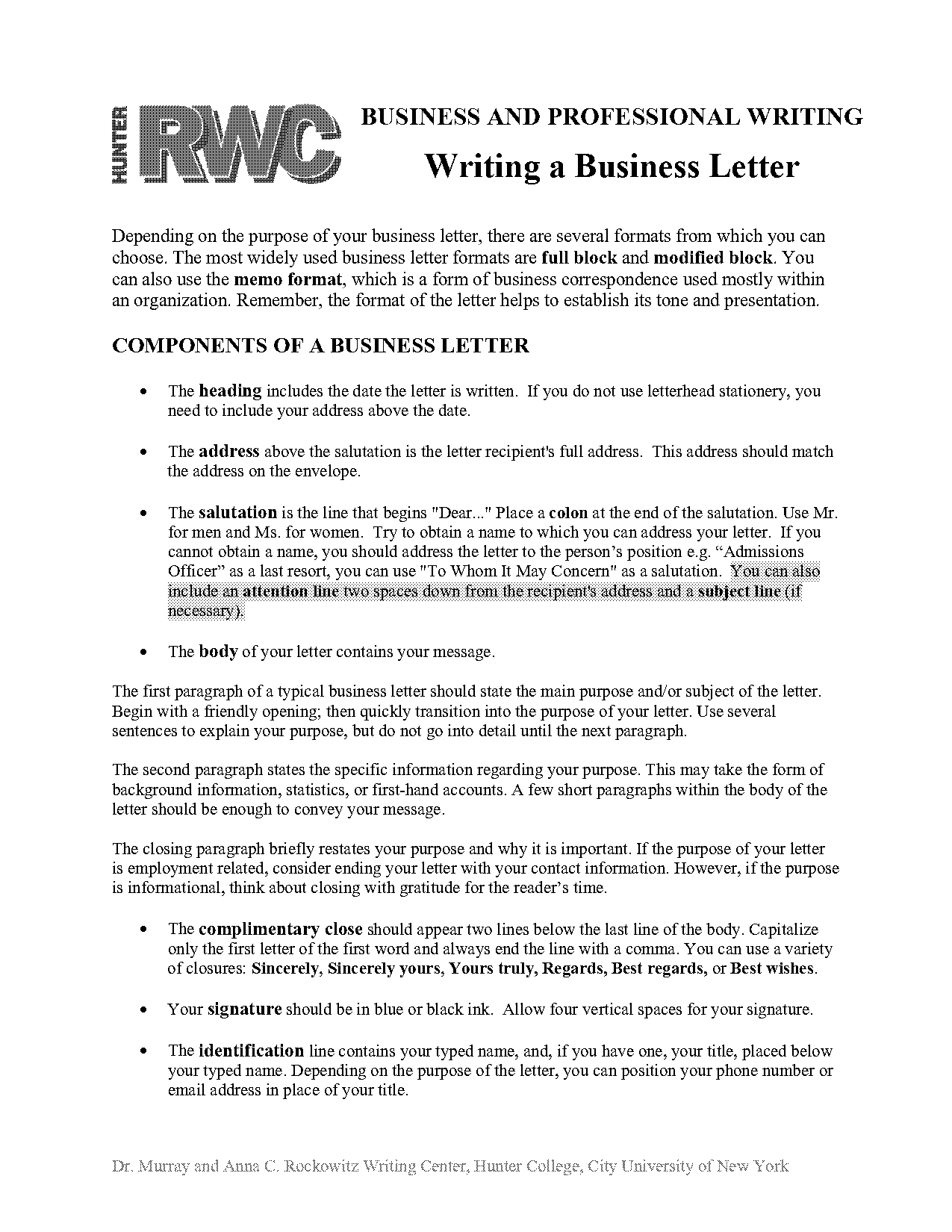 short business proposal letter sample