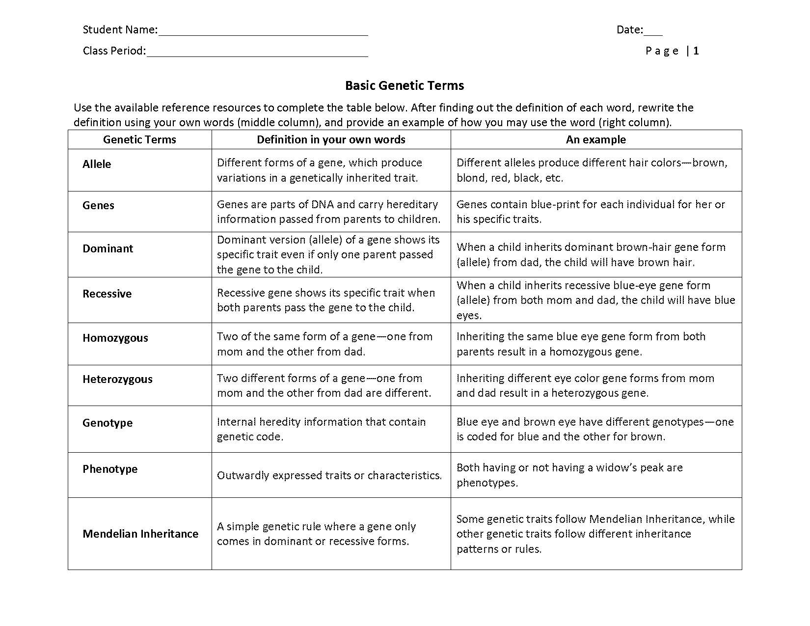 define genetic variation simple terms