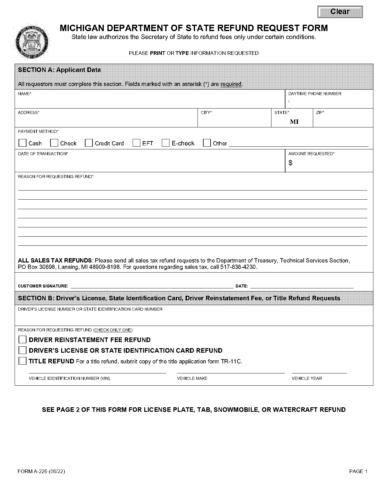 michigan car plate renewal fee