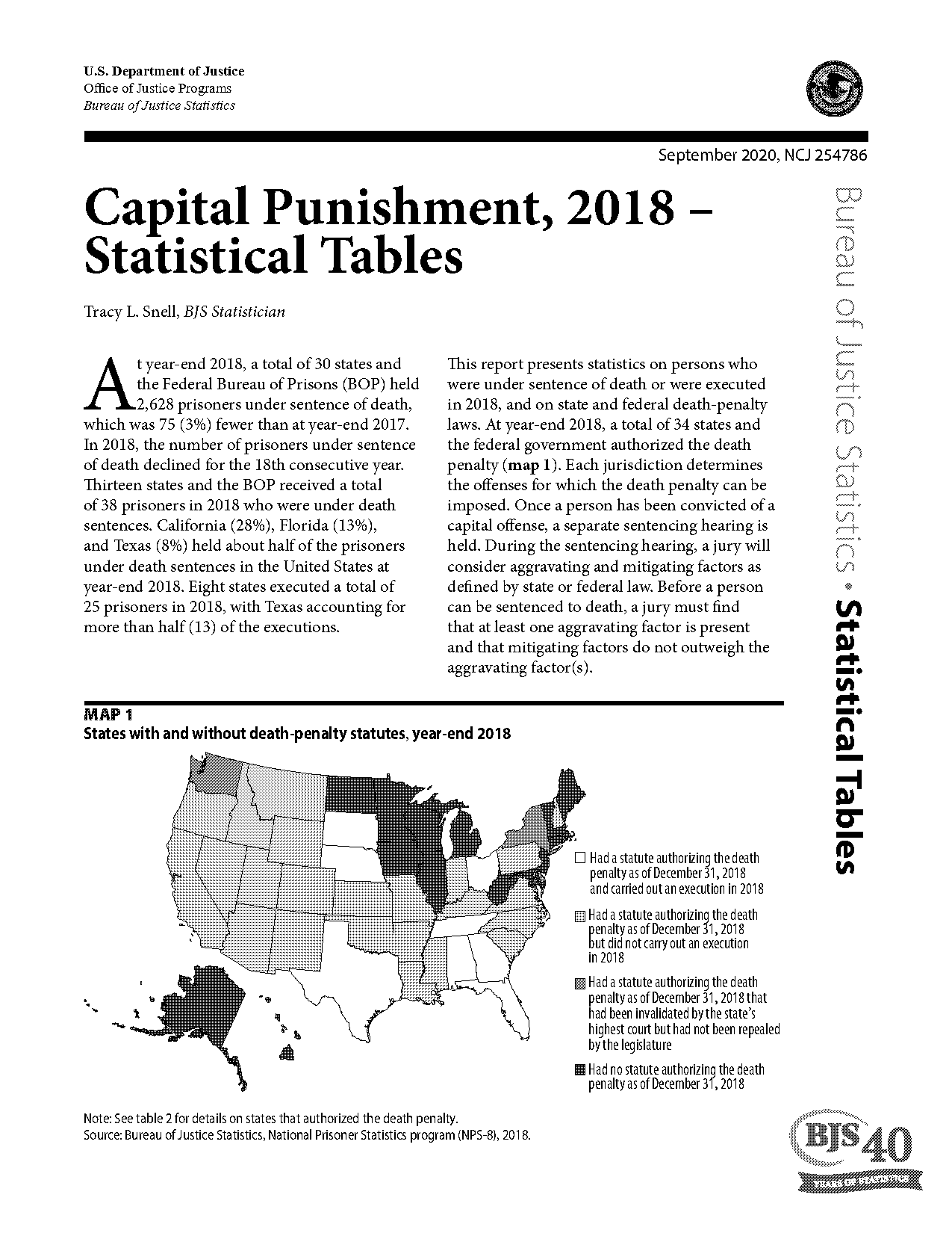 bureau of statistics death penalty