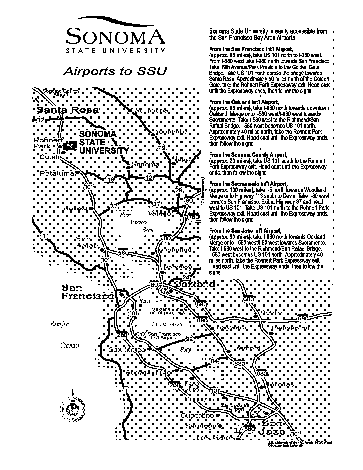 directions from st helena to rohnert park