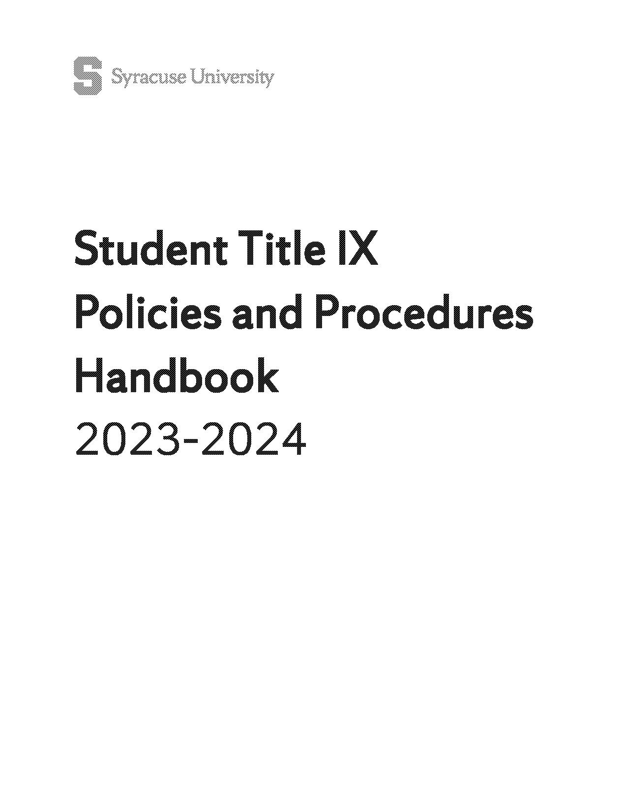 syracuse university employee handbook