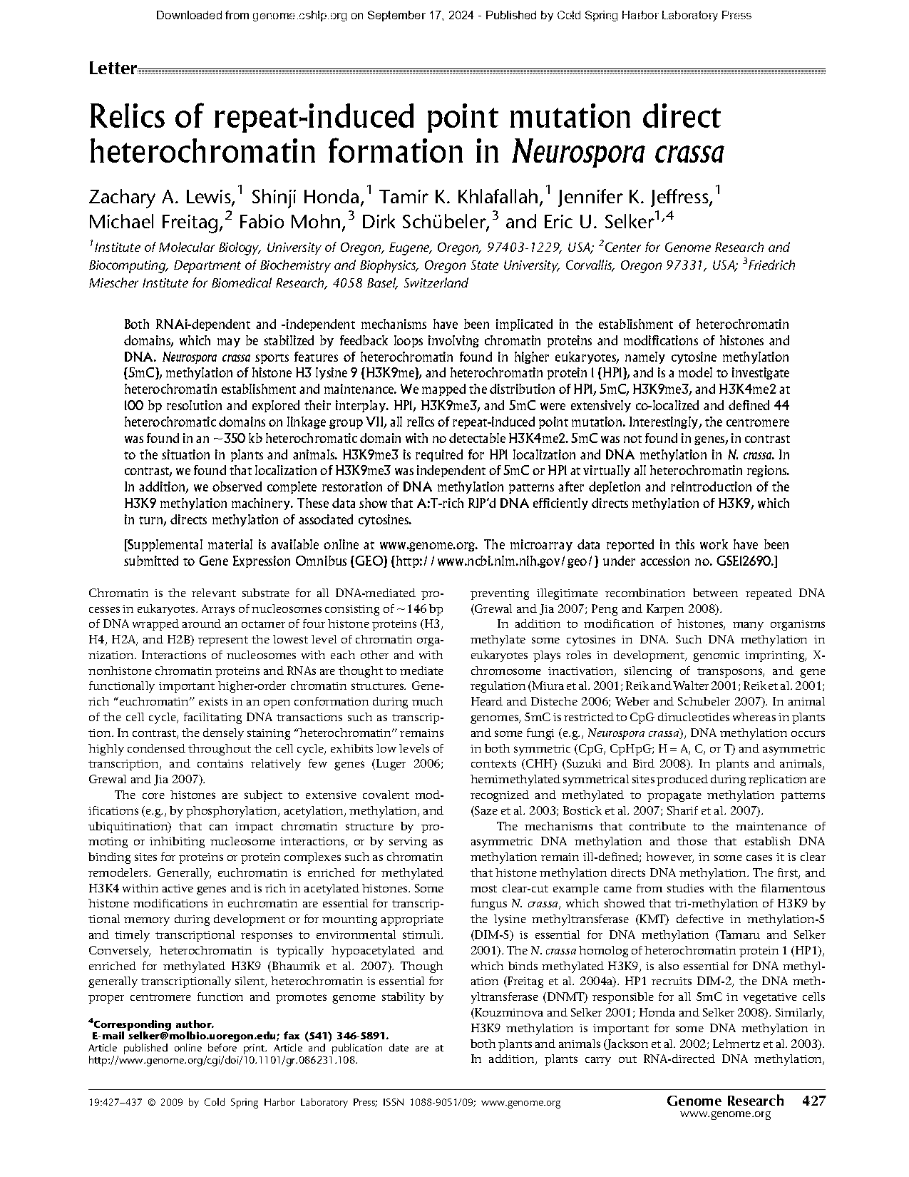 chromatin modification and dna mutation