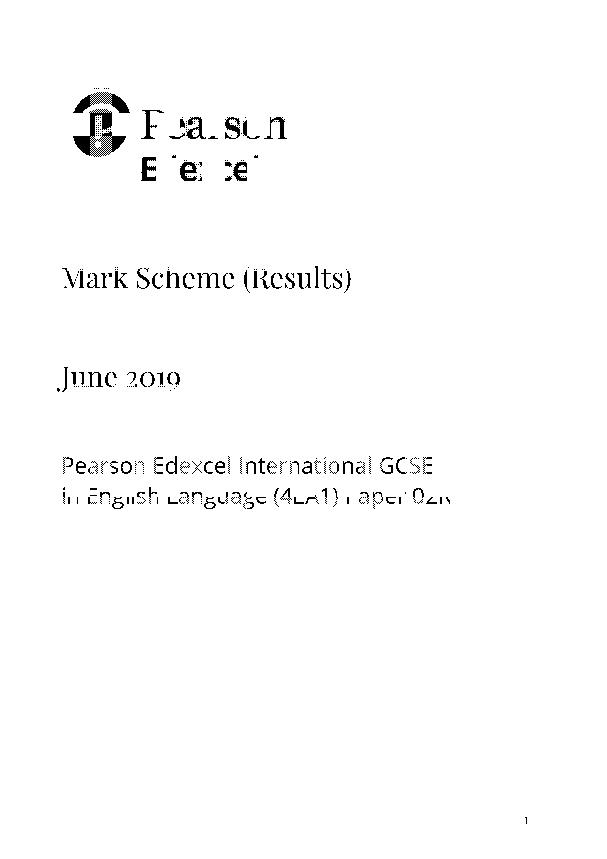 edexcel english language mark scheme