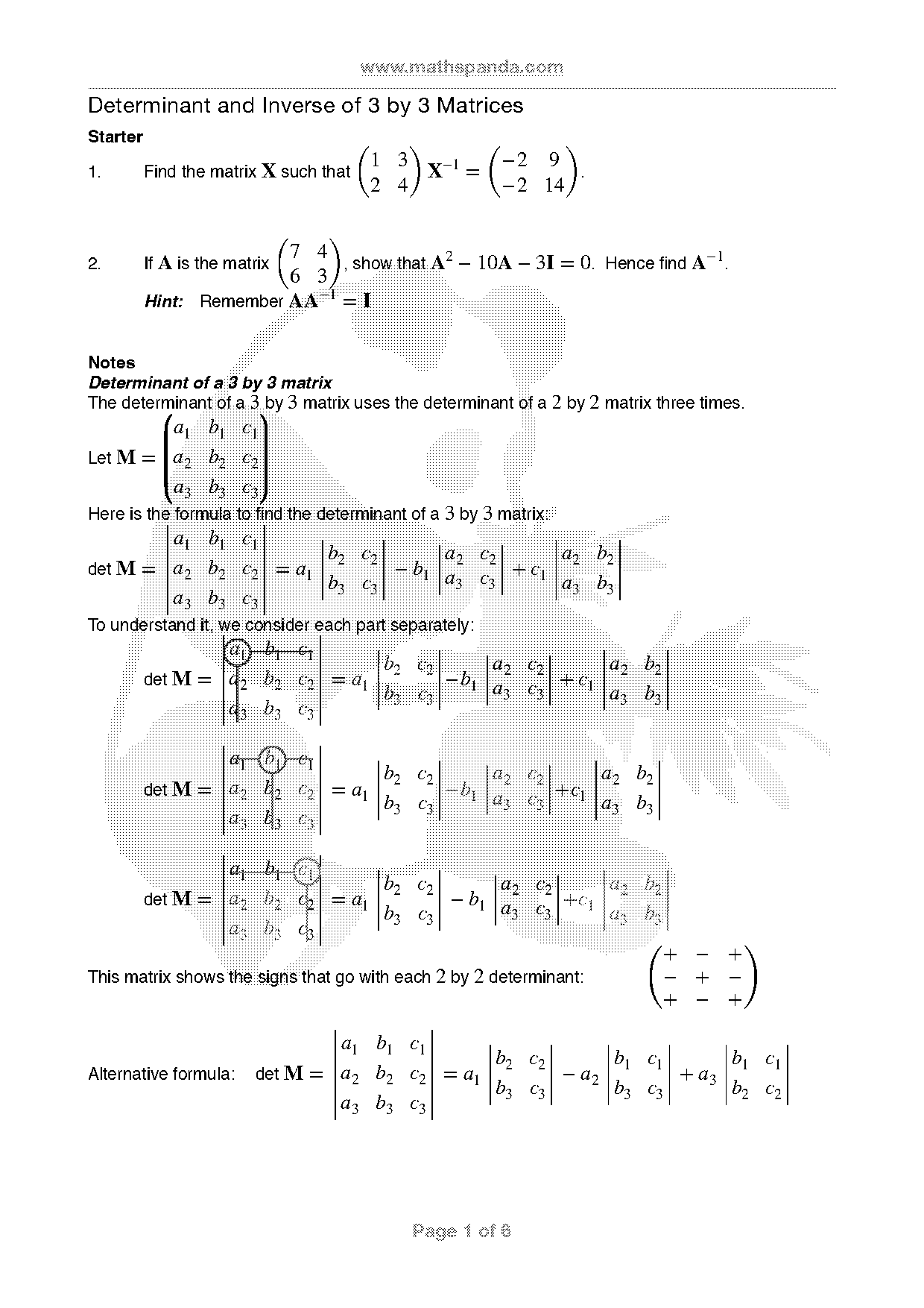 evaluate the determinant calculator