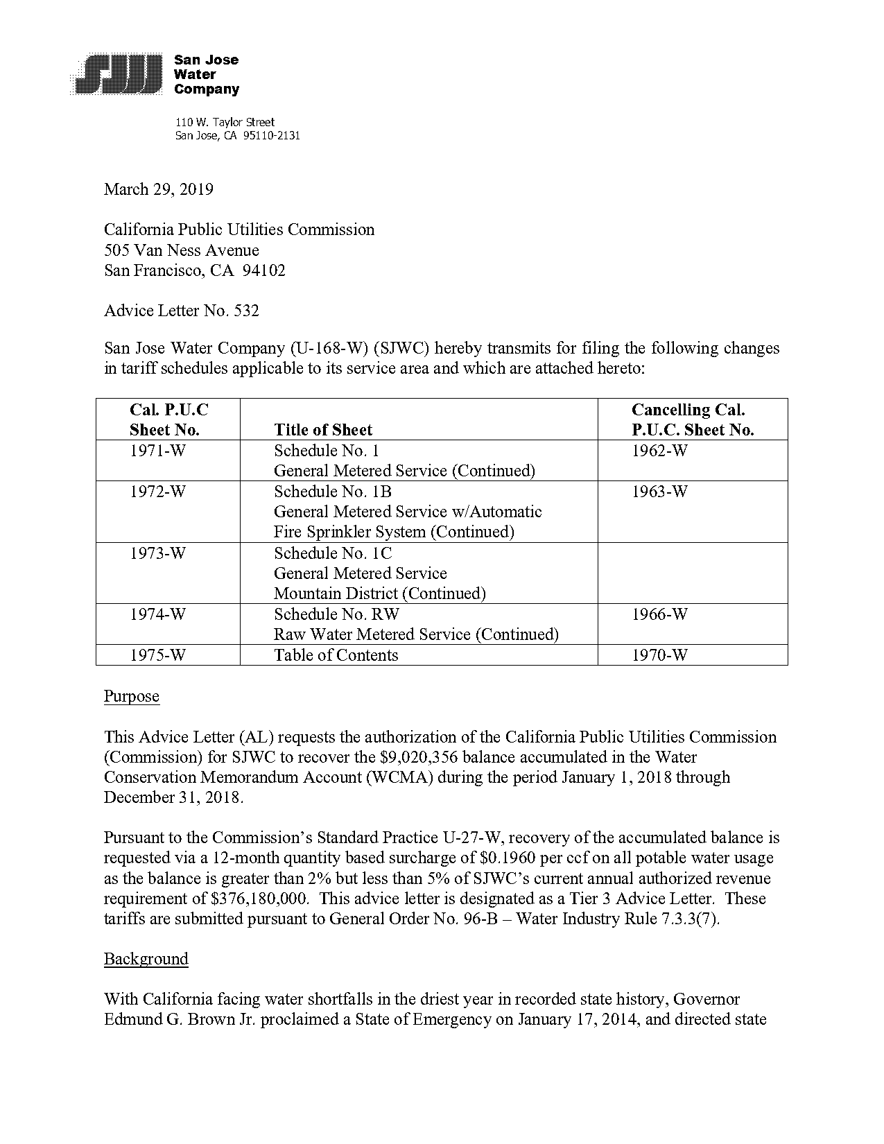 san jose water public notice