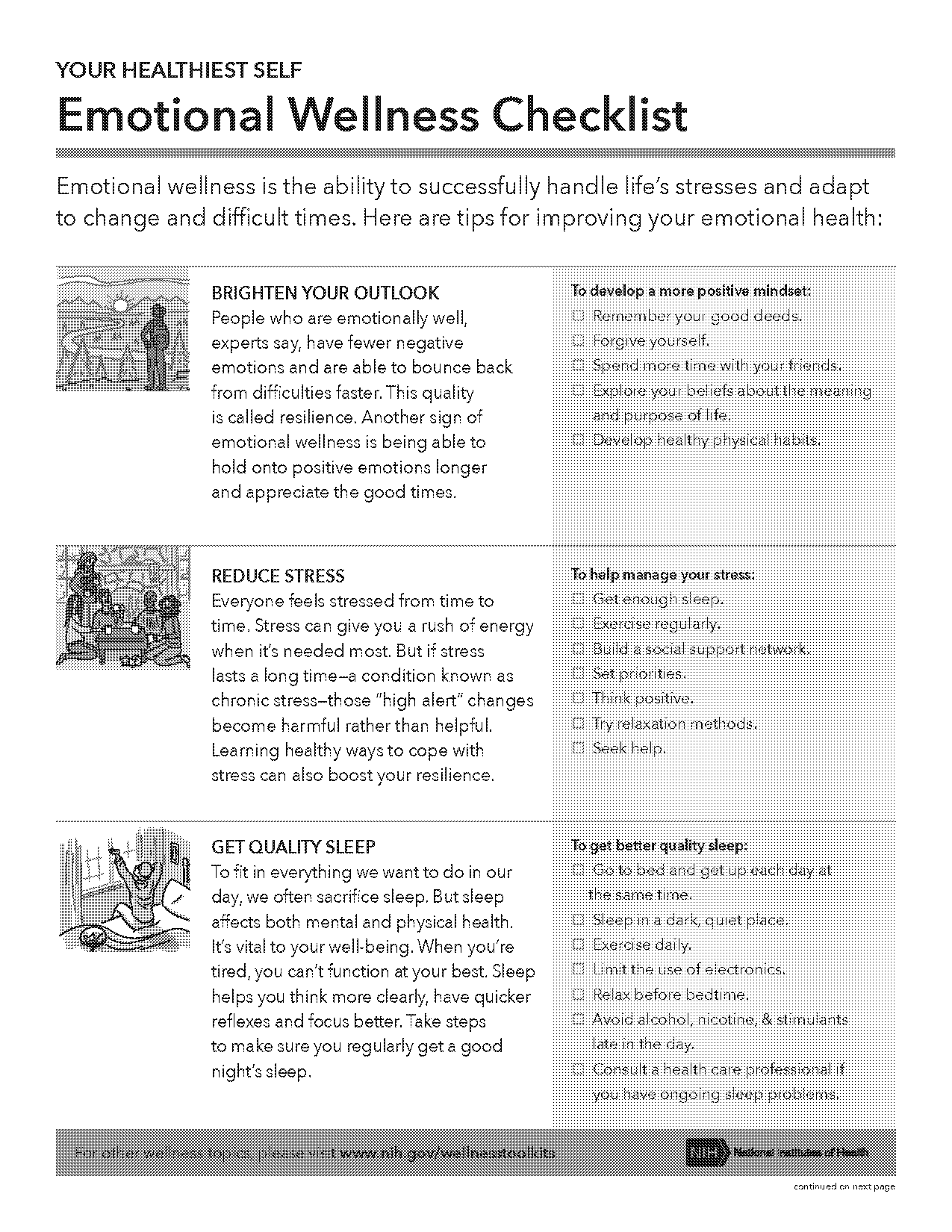 emotional self care checklist