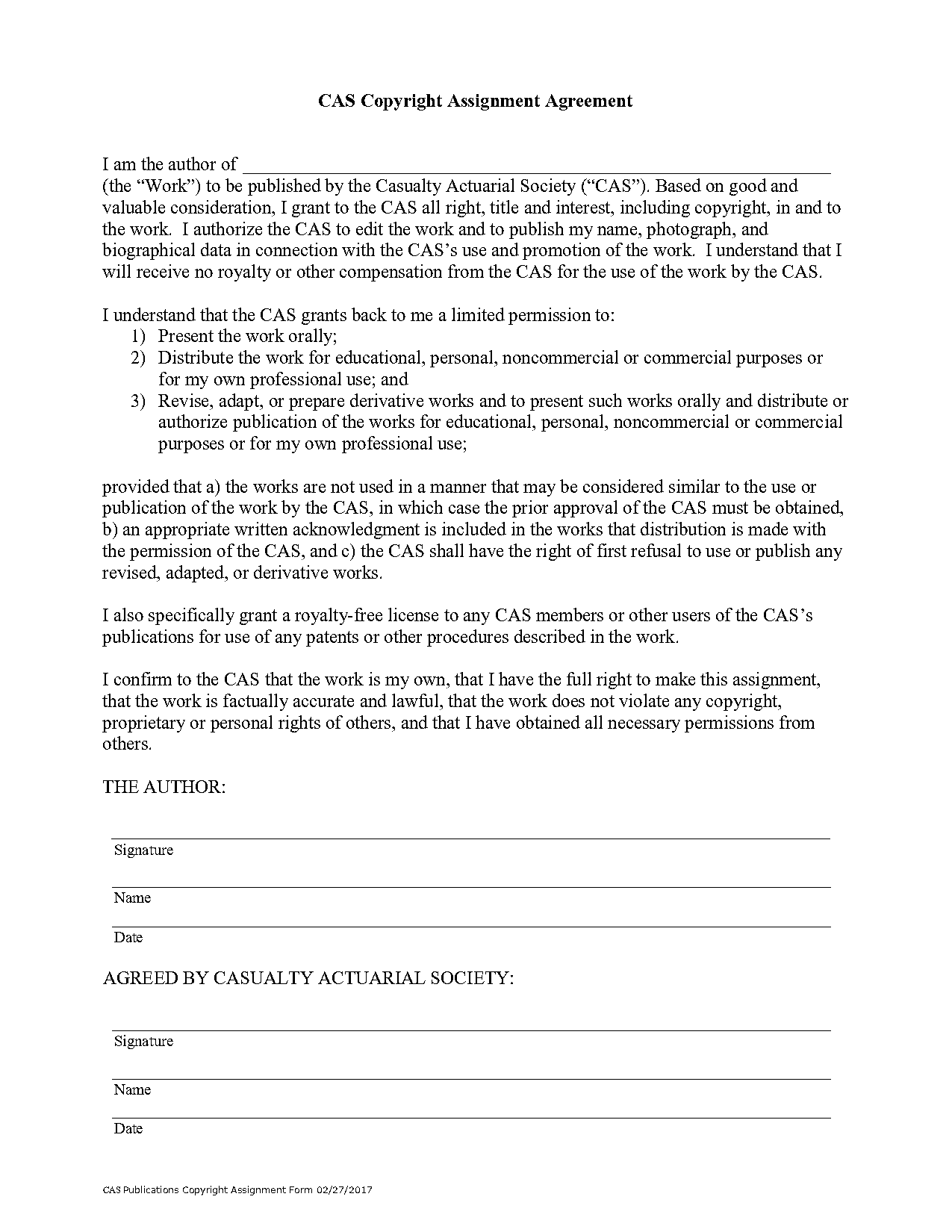 free copyright assignment form