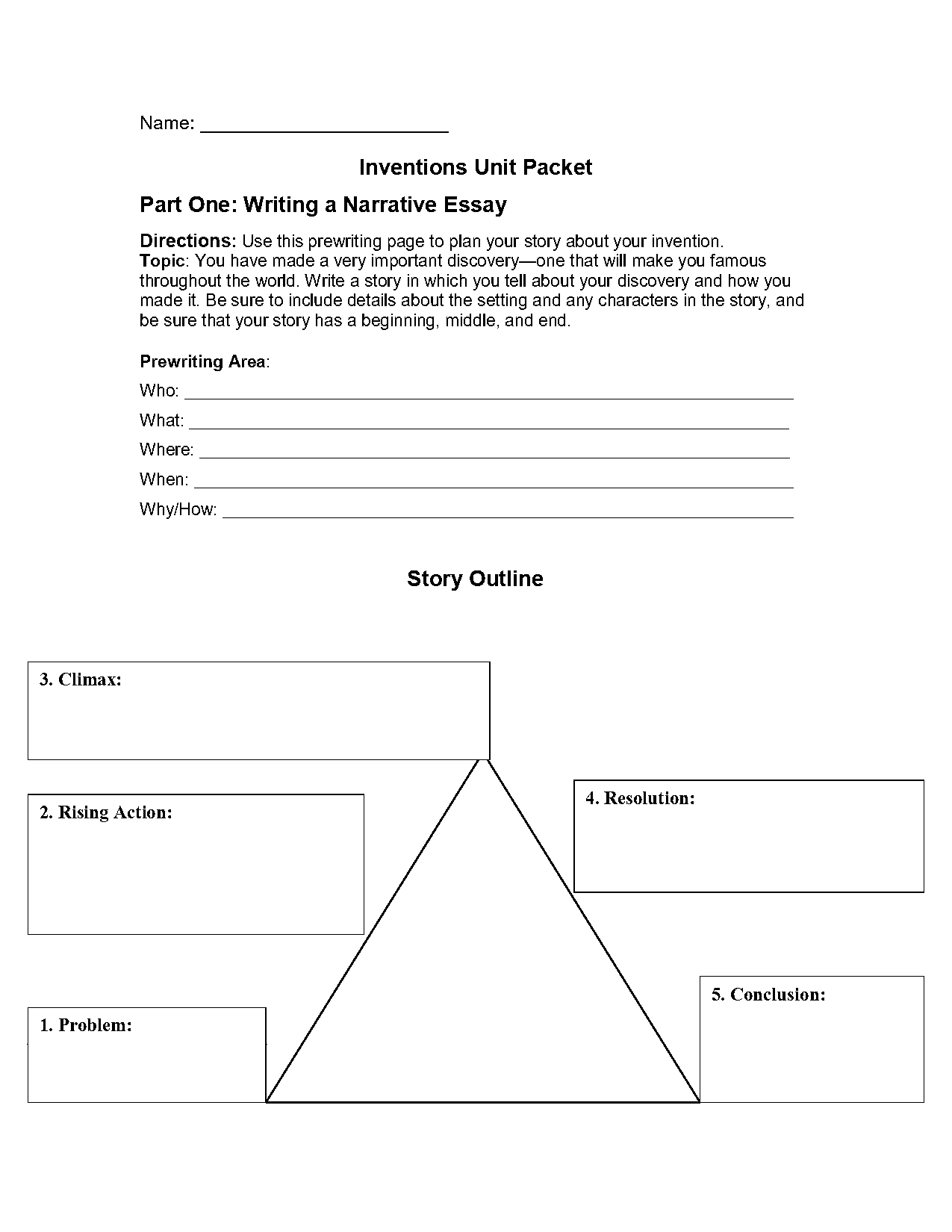 how to write a outline for a narrative essay