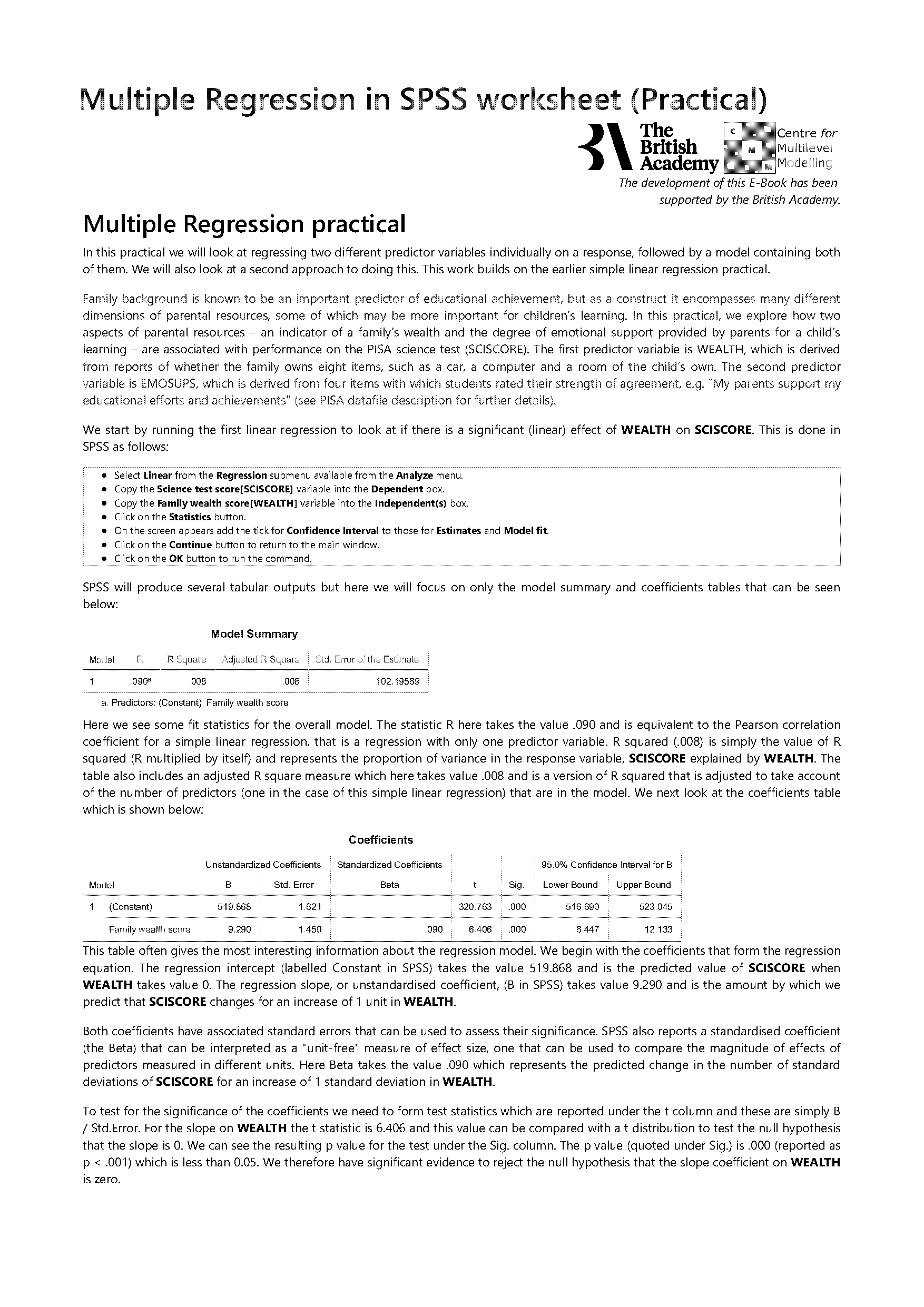 coefficient of determination practice worksheet