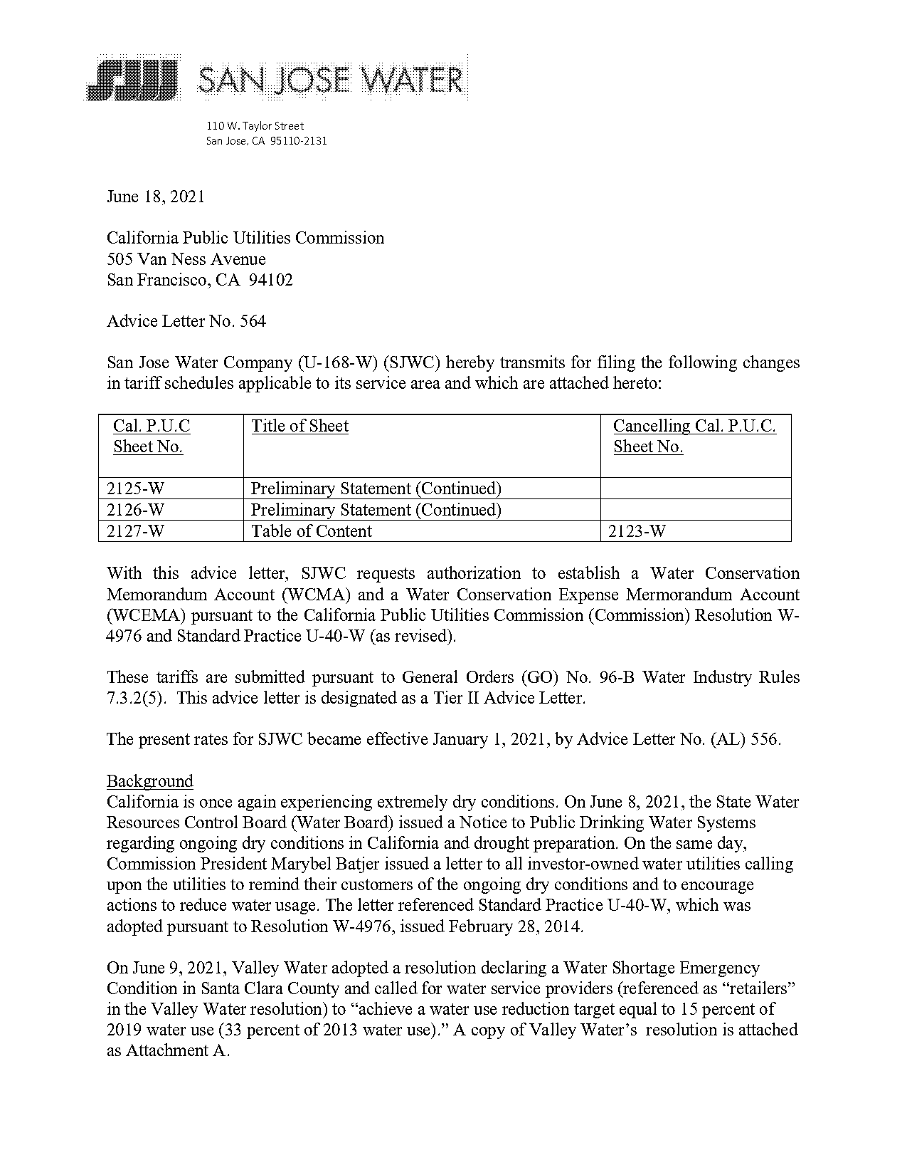 san jose water public notice