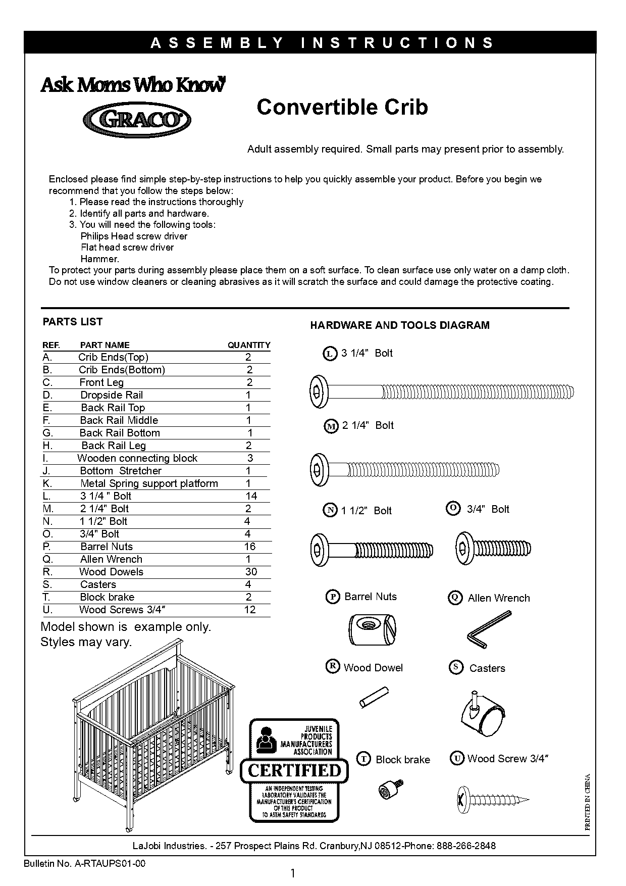 graco freeport crib assembly instructions