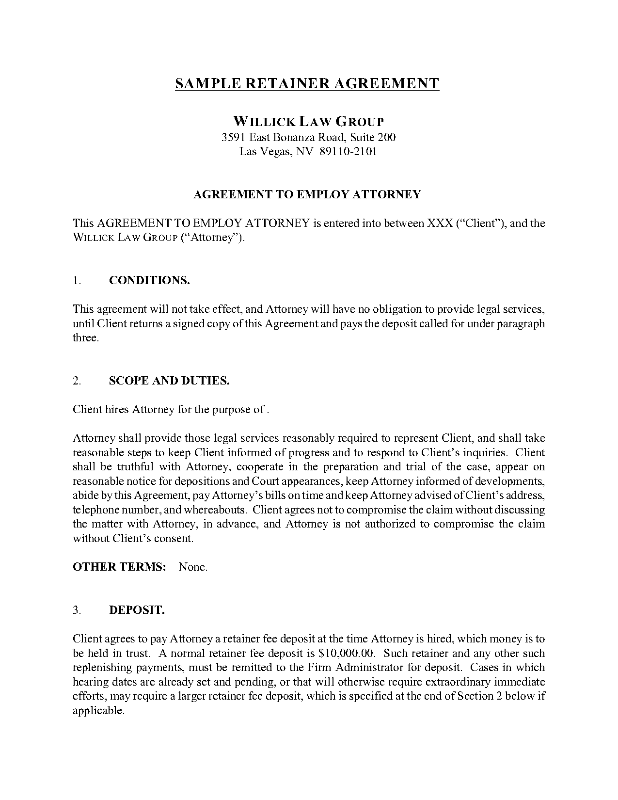 simple service contract template word