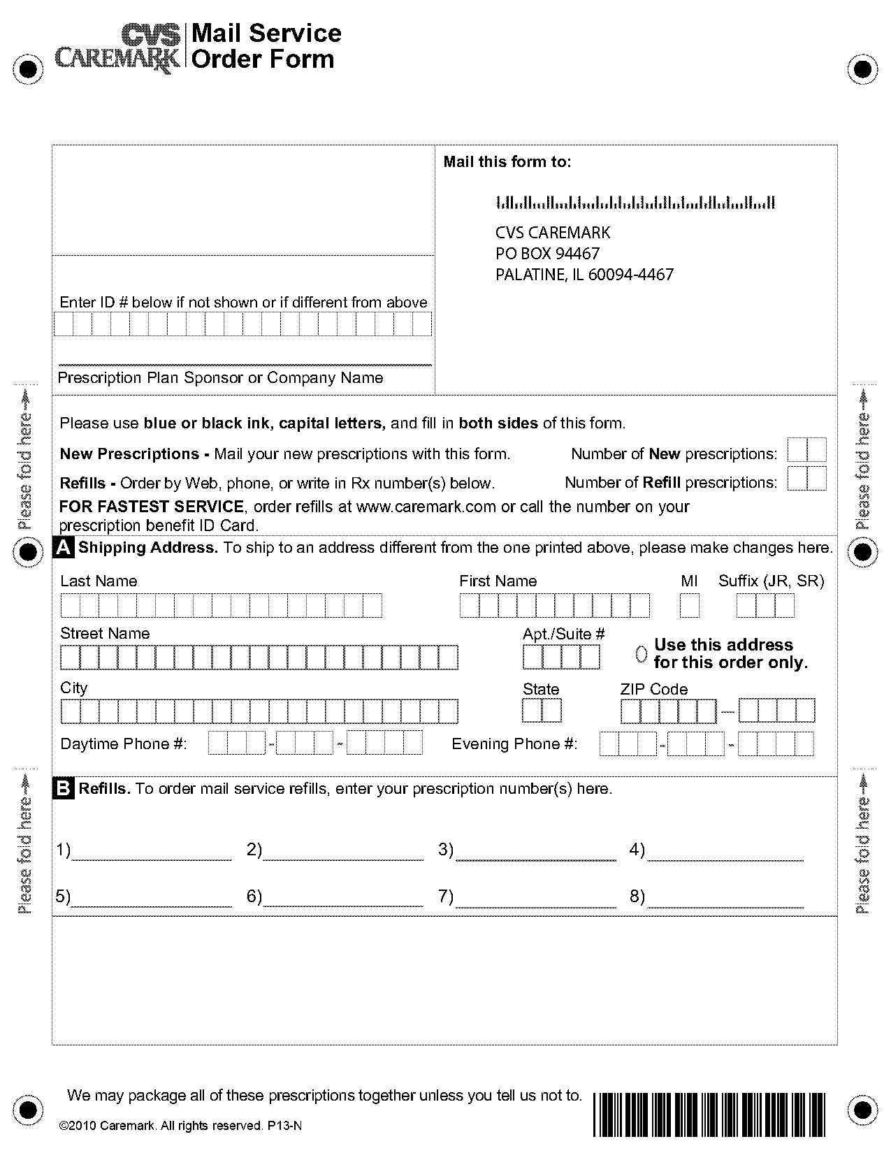 cvs mail order prescription refills