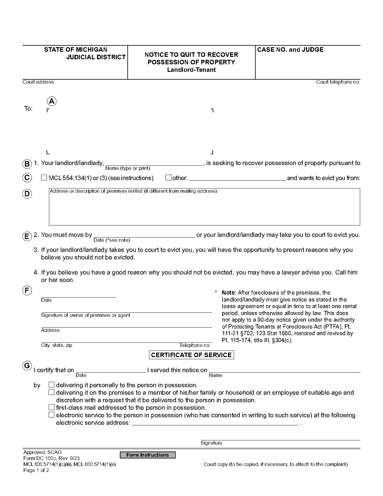 residential rental agreement template michigan