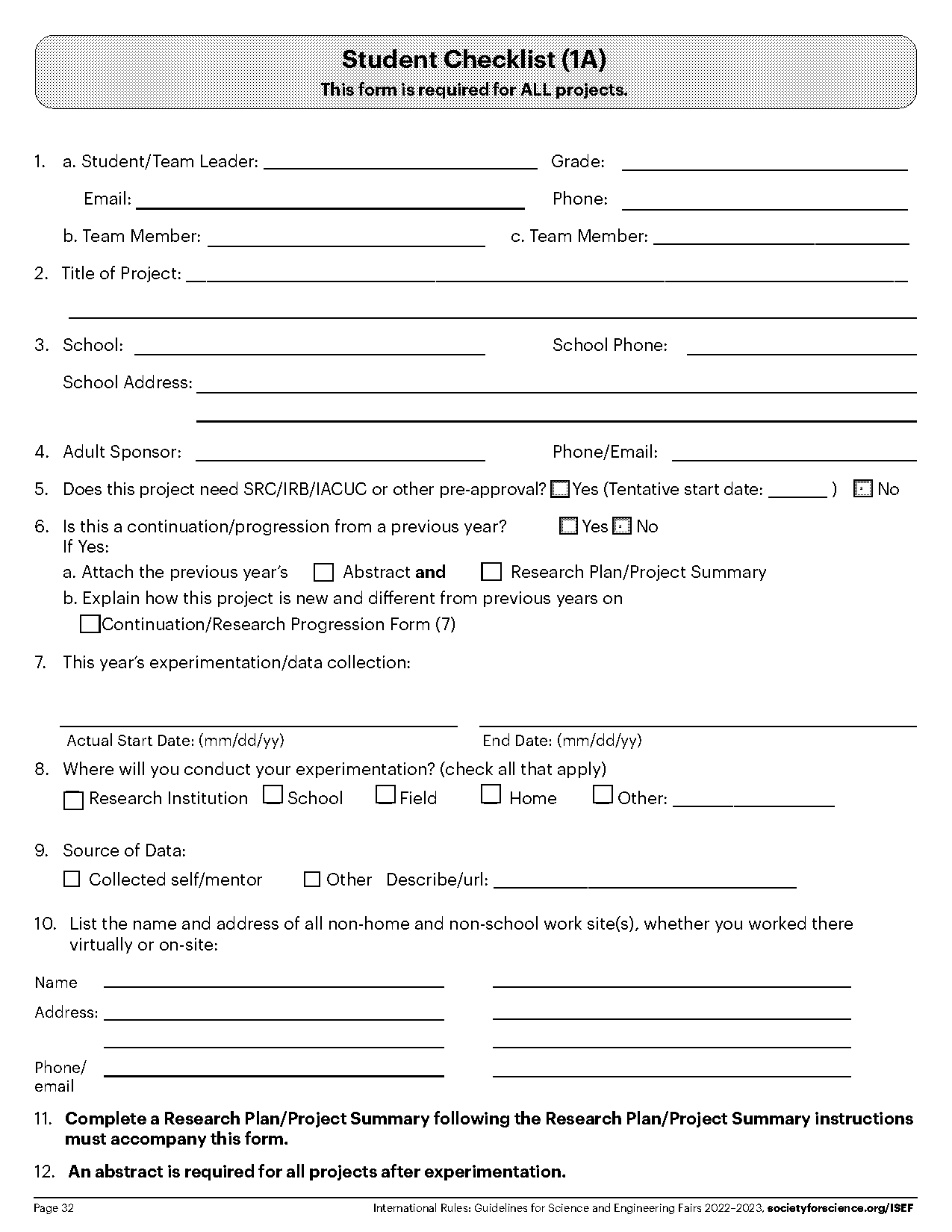 intel isef research plan template