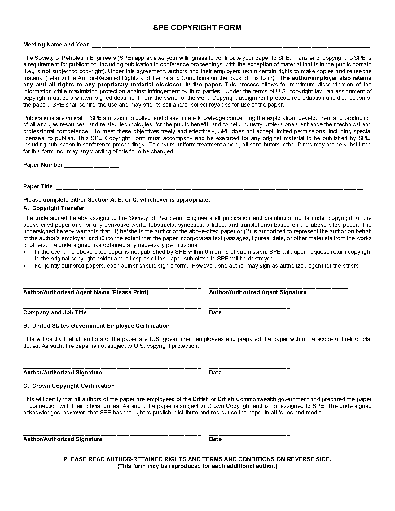 free copyright assignment form