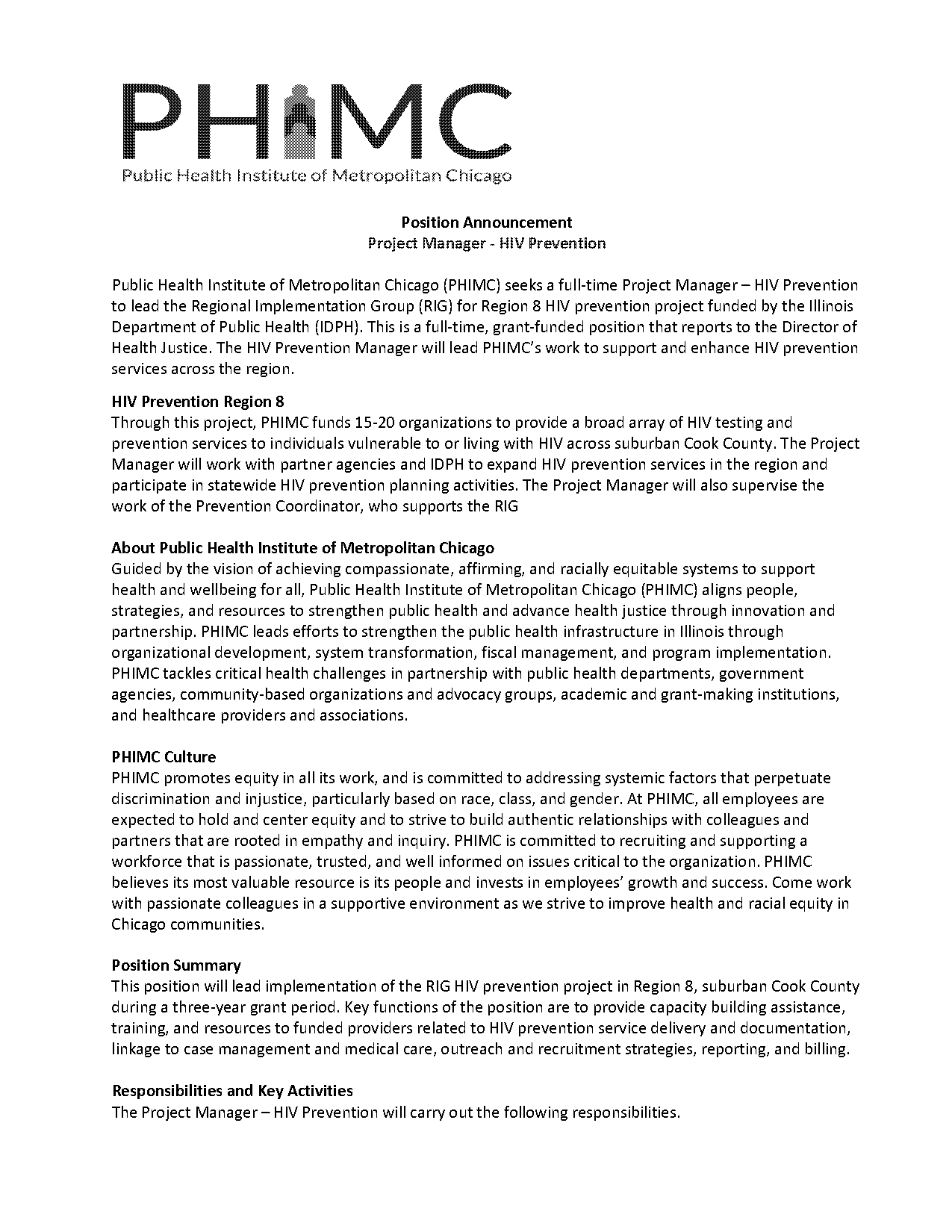 resume healthcare project manager