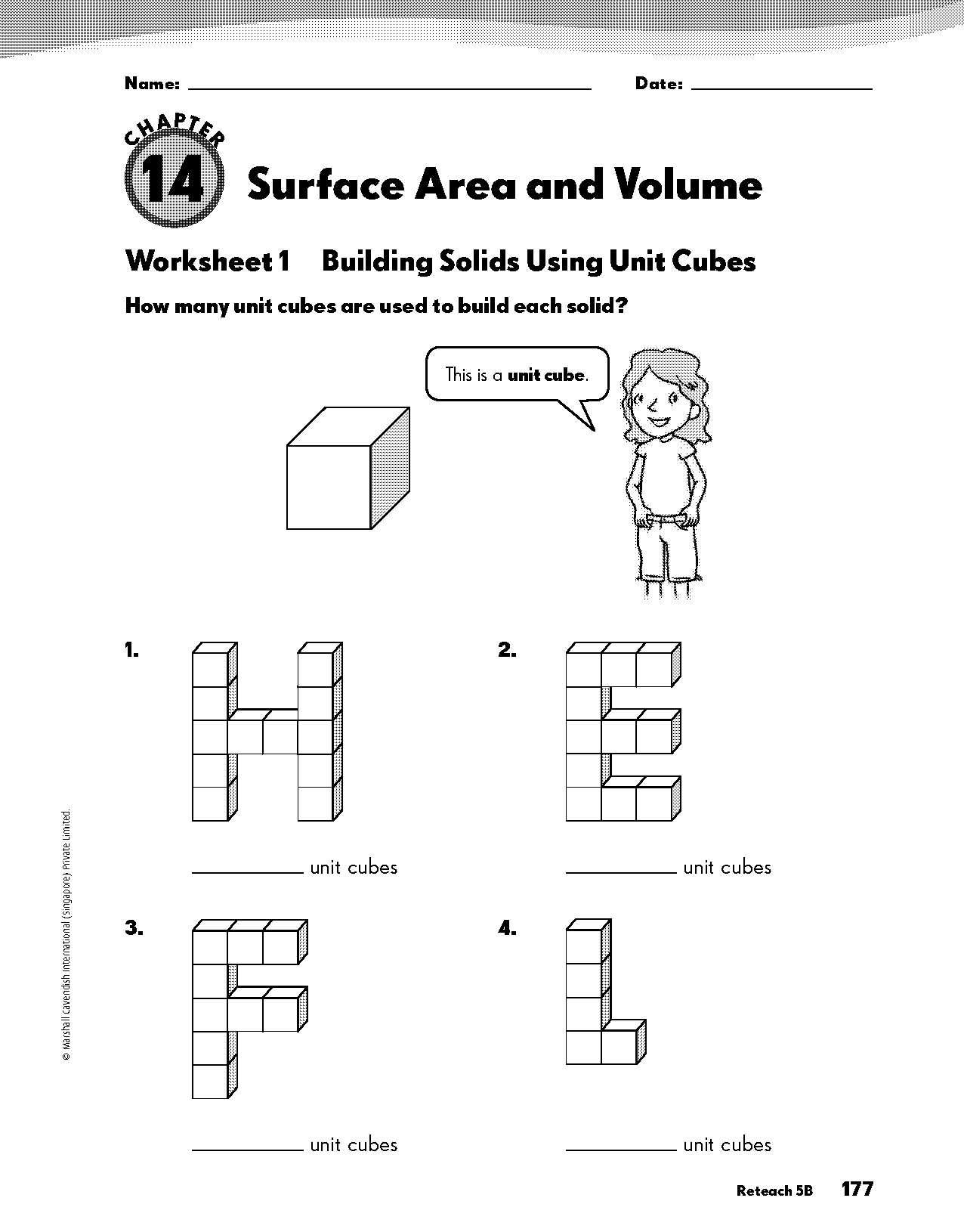 worksheets on surface area and volume of solids